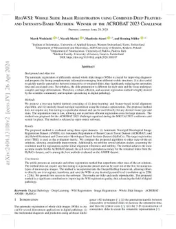 RegWSI: Whole Slide Image Registration using Combined Deep Feature- and
  Intensity-Based Methods: Winner of the ACROBAT 2023 Challenge