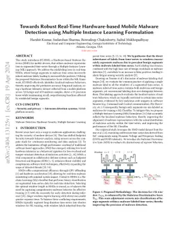 Towards Robust Real-Time Hardware-based Mobile Malware Detection using
  Multiple Instance Learning Formulation