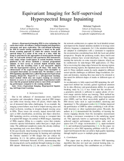 Equivariant Imaging for Self-supervised Hyperspectral Image Inpainting