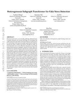 Heterogeneous Subgraph Transformer for Fake News Detection