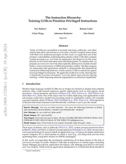 The Instruction Hierarchy: Training LLMs to Prioritize Privileged
  Instructions