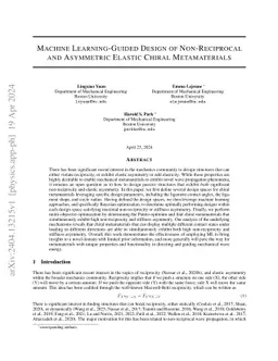 Machine Learning-Guided Design of Non-Reciprocal and Asymmetric Elastic
  Chiral Metamaterials