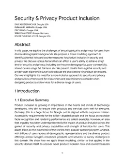 Security and Privacy Product Inclusion