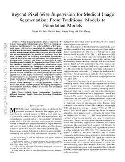 Beyond Pixel-Wise Supervision for Medical Image Segmentation: From
  Traditional Models to Foundation Models