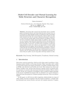Multi-Cell Decoder and Mutual Learning for Table Structure and Character
  Recognition