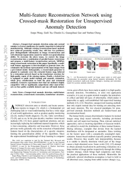 Multi-feature Reconstruction Network using Crossed-mask Restoration for
  Unsupervised Anomaly Detection