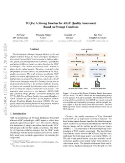 PCQA: A Strong Baseline for AIGC Quality Assessment Based on Prompt
  Condition