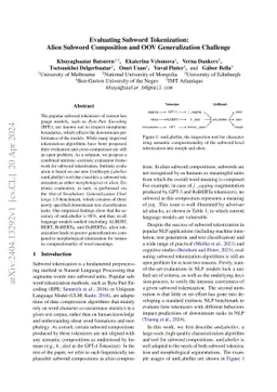 Evaluating Subword Tokenization: Alien Subword Composition and OOV
  Generalization Challenge