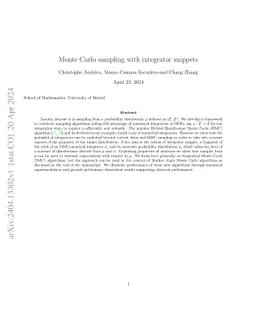Monte Carlo sampling with integrator snippets