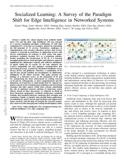 Socialized Learning: A Survey of the Paradigm Shift for Edge
  Intelligence in Networked Systems