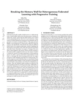 Breaking the Memory Wall for Heterogeneous Federated Learning via Progressive Training