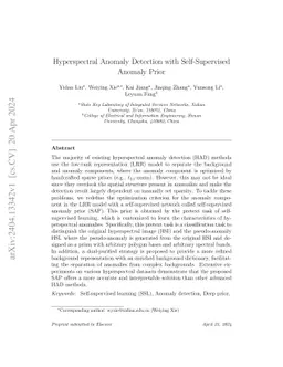 Hyperspectral Anomaly Detection with Self-Supervised Anomaly Prior