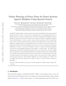 Online Planning of Power Flows for Power Systems Against Bushfires Using Spatial Context