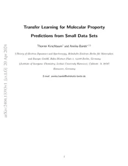 Transfer Learning for Molecular Property Predictions from Small Data
  Sets