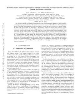 Solution space and storage capacity of fully connected two-layer neural
  networks with generic activation functions