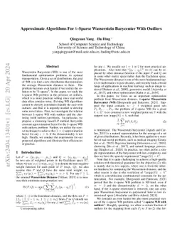Approximate Algorithms For $k$-Sparse Wasserstein Barycenter With
  Outliers