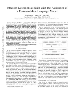 Intrusion Detection at Scale with the Assistance of a Command-line
  Language Model