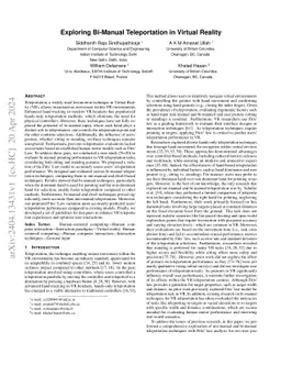 Exploring Bi-Manual Teleportation in Virtual Reality