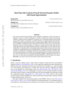 Real-Time Safe Control of Neural Network Dynamic Models with Sound
  Approximation