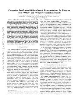Composing Pre-Trained Object-Centric Representations for Robotics From
  "What" and "Where" Foundation Models