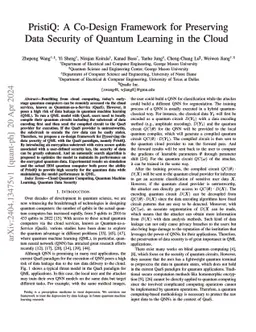PristiQ: A Co-Design Framework for Preserving Data Security of Quantum
  Learning in the Cloud