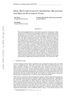 Deep SE(3)-Equivariant Geometric Reasoning for Precise Placement Tasks