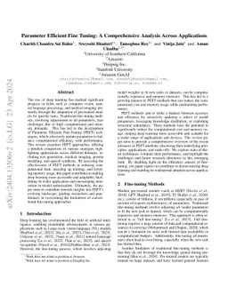 Parameter Efficient Fine Tuning: A Comprehensive Analysis Across
  Applications