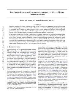 FedTrans: Efficient Federated Learning via Multi-Model Transformation