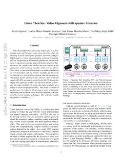 Listen Then See: Video Alignment with Speaker Attention