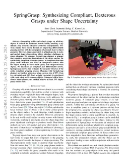 SpringGrasp: Synthesizing Compliant, Dexterous Grasps under Shape
  Uncertainty
