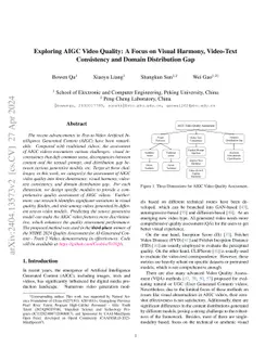 Exploring AIGC Video Quality: A Focus on Visual Harmony, Video-Text
  Consistency and Domain Distribution Gap