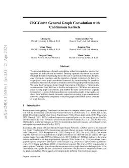 CKGConv: General Graph Convolution with Continuous Kernels