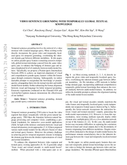Video sentence grounding with temporally global textual knowledge