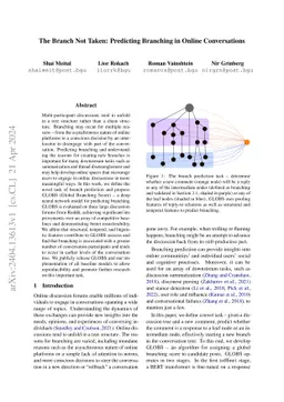 The Branch Not Taken: Predicting Branching in Online Conversations