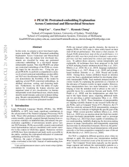 PEACH: Pretrained-embedding Explanation Across Contextual and
  Hierarchical Structure