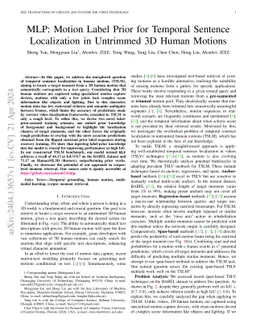 MLP: Motion Label Prior for Temporal Sentence Localization in Untrimmed
  3D Human Motions