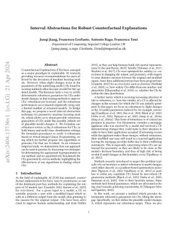 Interval Abstractions for Robust Counterfactual Explanations