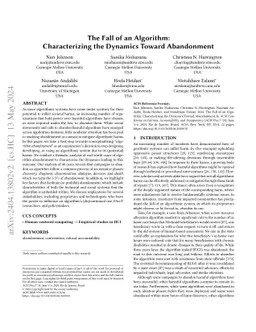 The Fall of an Algorithm: Characterizing the Dynamics Toward Abandonment