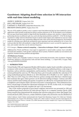 GazeIntent: Adapting dwell-time selection in VR interaction with
  real-time intent modeling