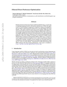 Filtered Direct Preference Optimization