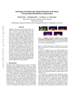 Self-Supervised Monocular Depth Estimation in the Dark: Towards Data
  Distribution Compensation