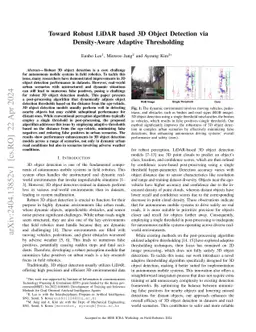 Toward Robust LiDAR based 3D Object Detection via Density-Aware Adaptive
  Thresholding