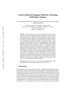 Context-Enhanced Language Models for Generating Multi-Paper Citations