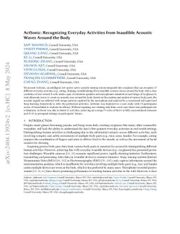 ActSonic: Recognizing Everyday Activities from Inaudible Acoustic Waves
  Around the Body