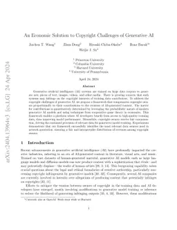An Economic Solution to Copyright Challenges of Generative AI