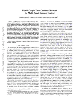 Liquid-Graph Time-Constant Network for Multi-Agent Systems Control
