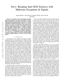 SIGY: Breaking Intel SGX Enclaves with Malicious Exceptions & Signals