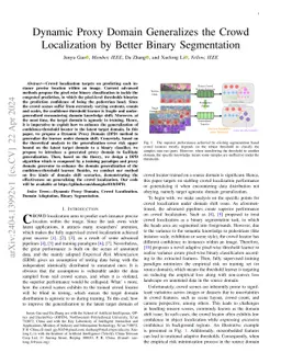 Dynamic Proxy Domain Generalizes the Crowd Localization by Better Binary Segmentation