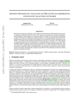 Adjoint Sensitivity Analysis on Multi-Scale Bioprocess Stochastic
  Reaction Network