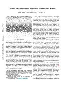 Feature Map Convergence Evaluation for Functional Module